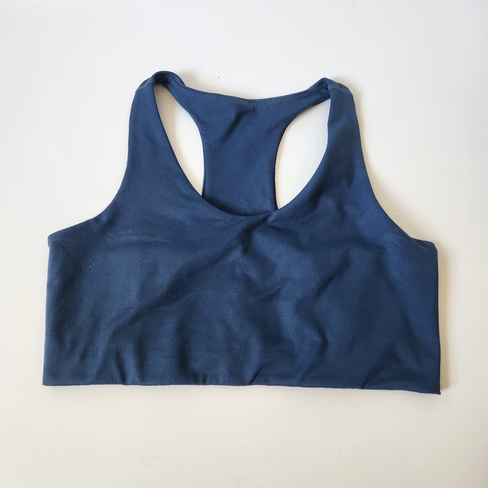 Z Zella Scoop Neck Racerback Sports Bra Large Teal Blue Activewear Gorpcore